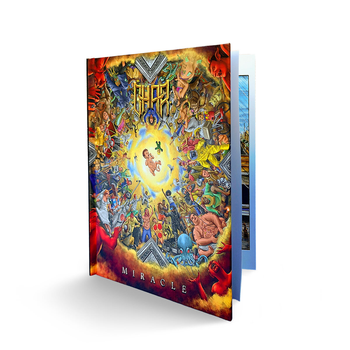 Le livre album MIRACLE en perspective, tranche et couverture visibles